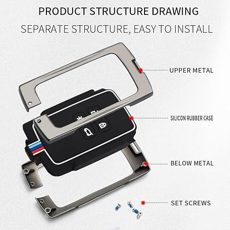 Zinc Alloy Car Key Cover Case fit for Renault Koleos Kadjar Scenic Megane with Fluorescent Silicone Buttons Smart Key Shell (Matte Color 4 Buttons)