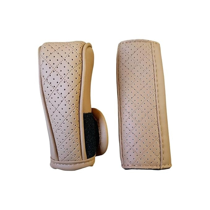 Car Gear Knob Cover & Hand Break Cover, Protective, Premium Material, Universal Fit, Stylish Design (Brown) (Maroon)
