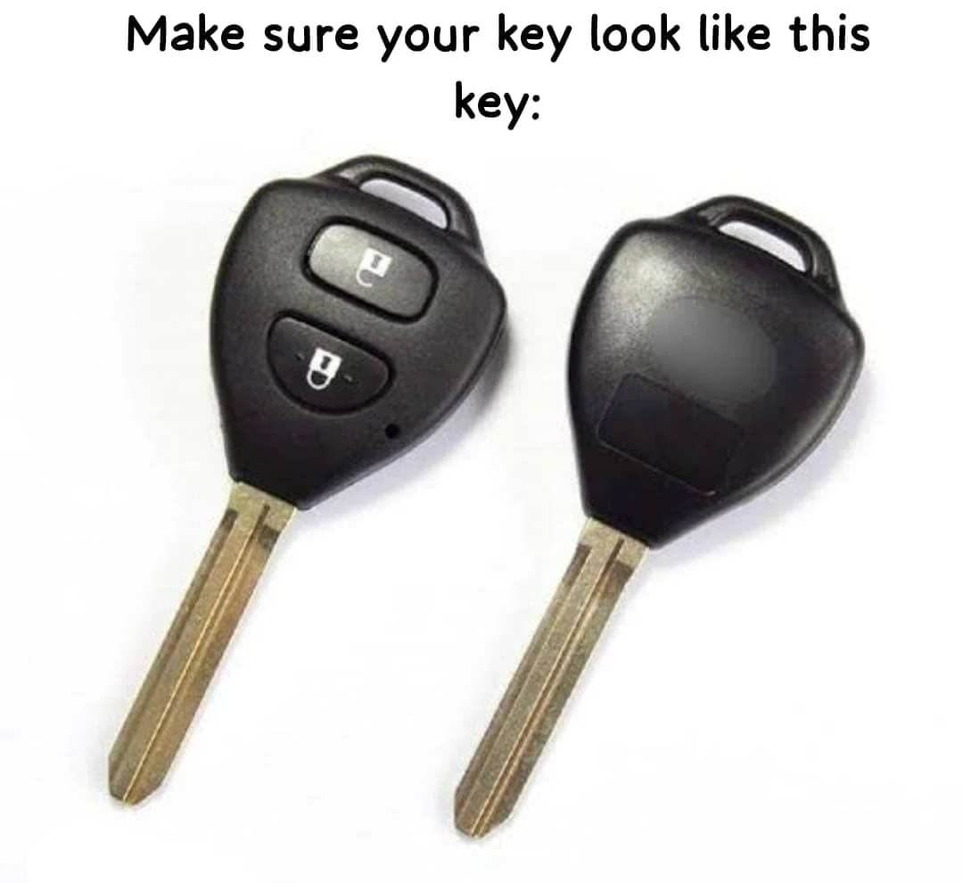 Metal Soft Car Key Shell with Keychain & Full Protection Key Cover for Old Toyota Innova | Fortuner | Corolla | Camry (2 Button Remote Key)