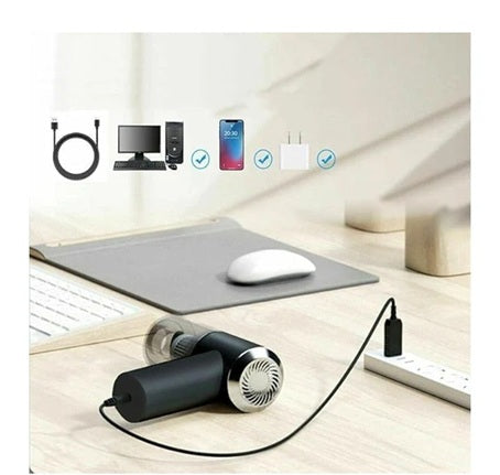 3 in 1 Portable Car Vacuum Cleaner with Blower | USB Rechargeable Wireless Handheld Vacuum for Travel, Camping, and Home | Reusable, Compact, and Powerful!