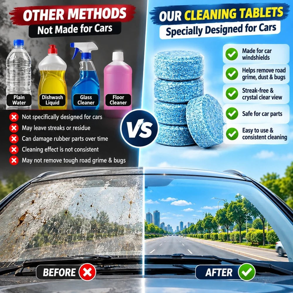 (Pack Of 50) Car Windshield Glass Wiper Concentrated Cleaning Tablets