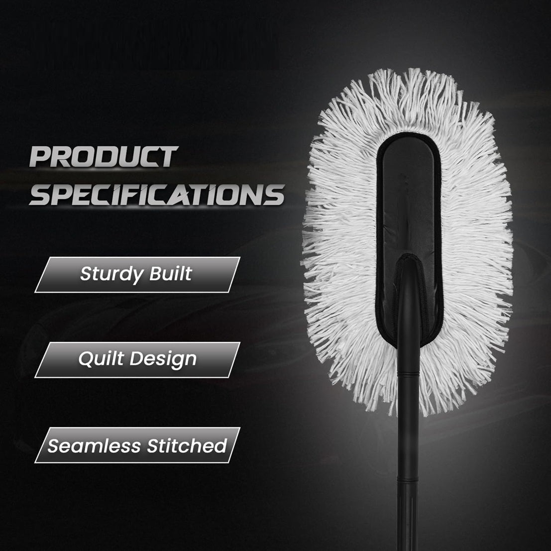 Car Duster Lint-Free & Scratch-Free Car Cleaner Brush with Long Handle, Strong Absorption, Cleaning Tool for Wet & Dry Car Dust Cleaner Features Wax Coating for 2X Better Performance