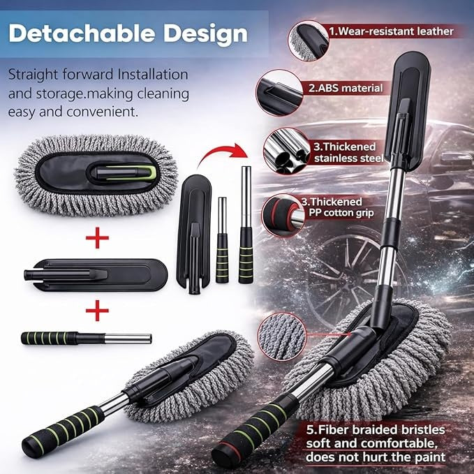8 PCS Car Cleaning Kit with 120W Portable Vacuum Cleaner, Interior Detailing Accessories, Duster, Detailing Brush,Microfiber Cloth