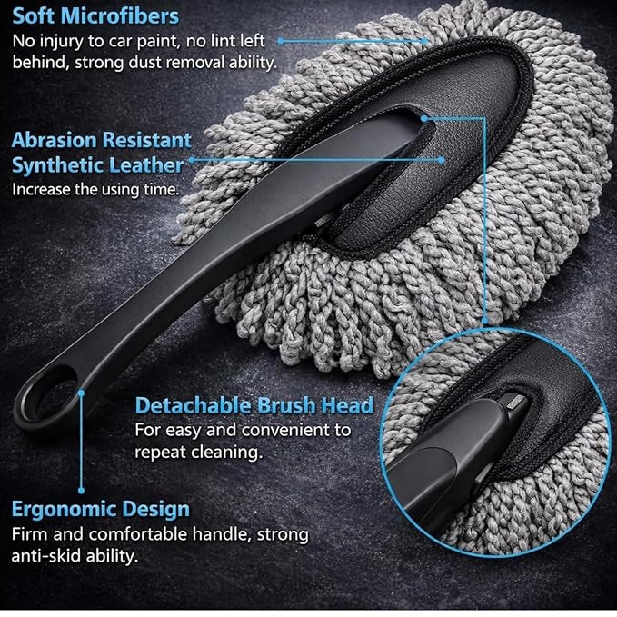 8 PCS Car Cleaning Kit with 120W Portable Vacuum Cleaner, Interior Detailing Accessories, Duster, Detailing Brush,Microfiber Cloth