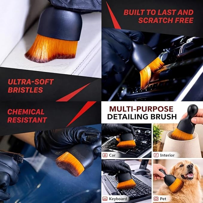 8 PCS Car Cleaning Kit with 120W Portable Vacuum Cleaner, Interior Detailing Accessories, Duster, Detailing Brush,Microfiber Cloth