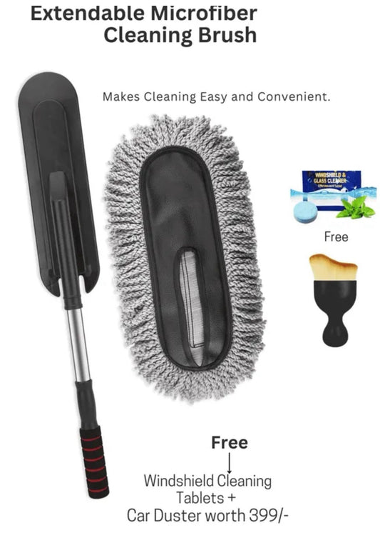 Buy Extendable Microfiber Car Cleaning Brush and Get Car Detailing Brush Free